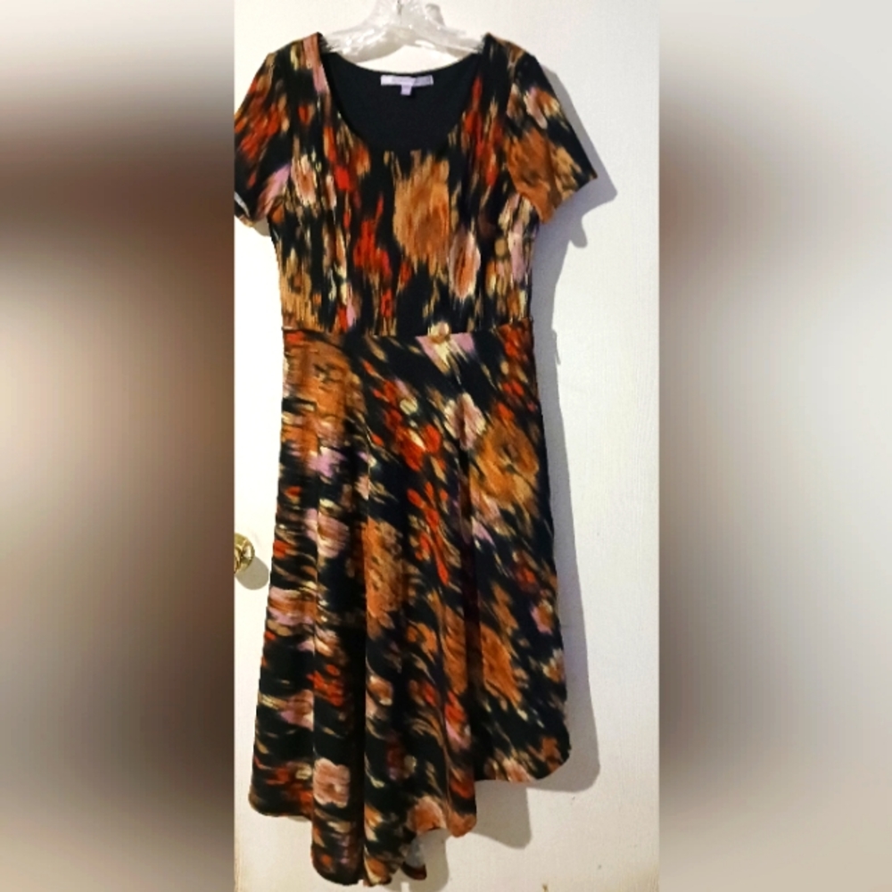 LUXE by CARMEN MARC VOLVO Dress sz. 10 Fall Colors